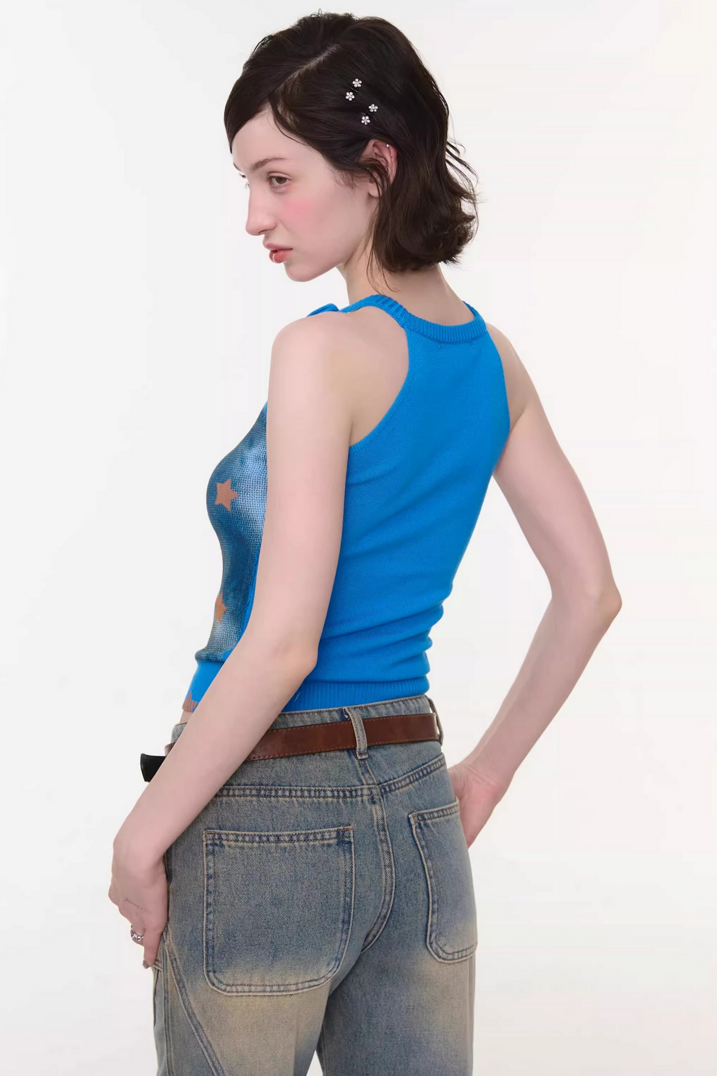 Y2K Star Cat Sleeveless Top