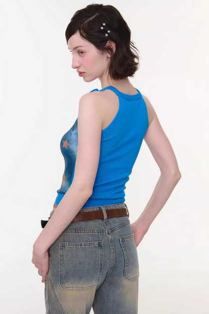 Y2K Star Cat Sleeveless Top