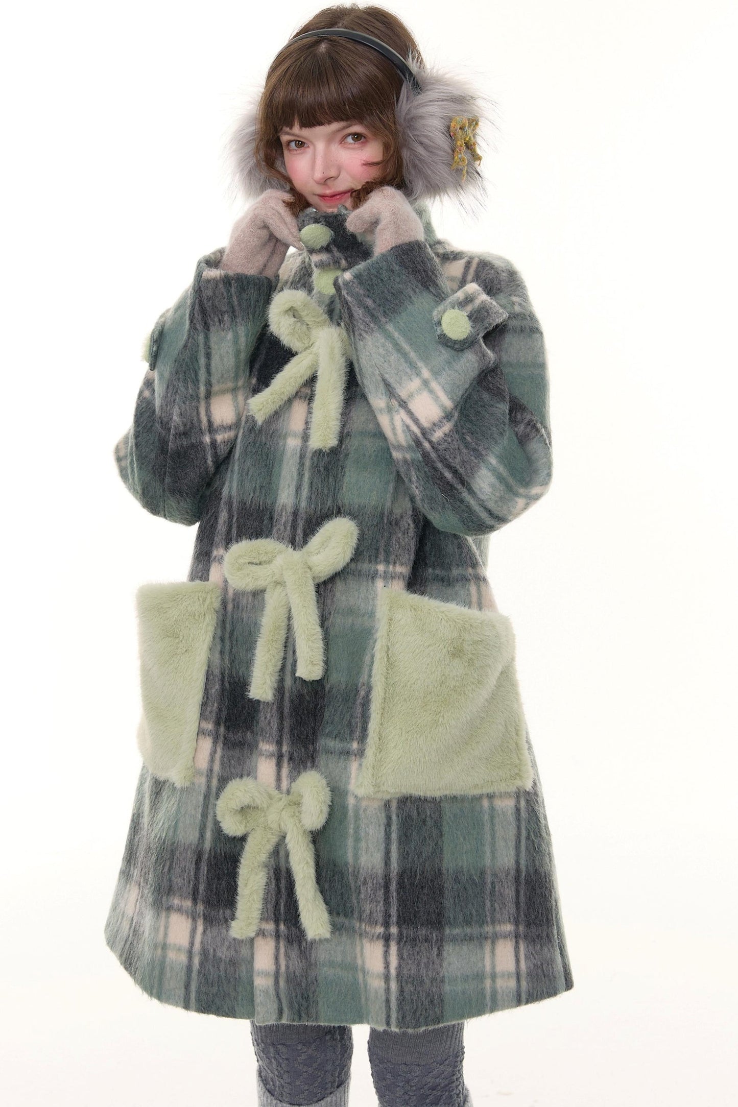 Retro Plaid Woollen Coat