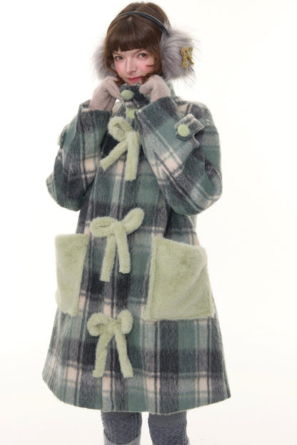 Retro Plaid Woollen Coat