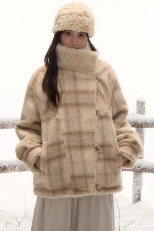 Reversible Check Loose Coat