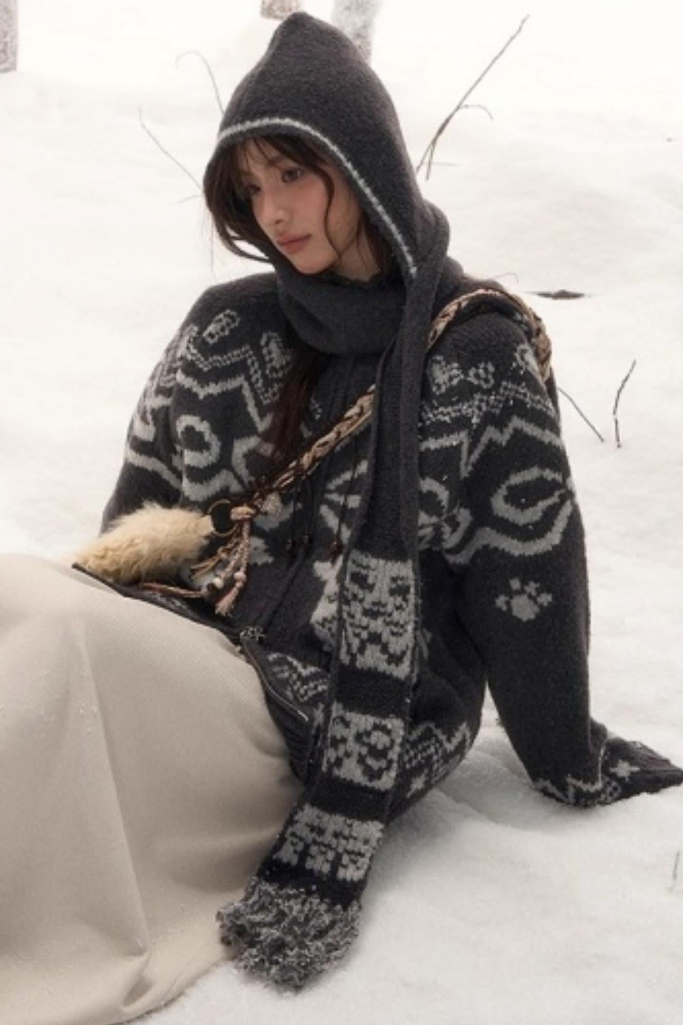 パピージップカーディガン+ハットスカーフ