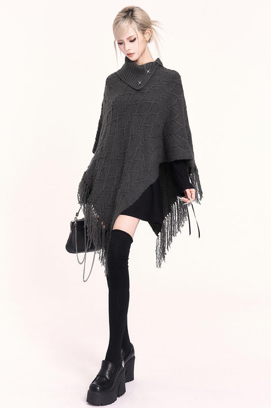 アシンメトリーケープスタイルセーター