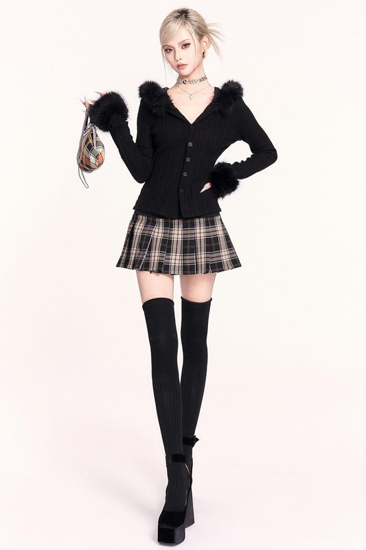 Fur Collar Hoodie Top