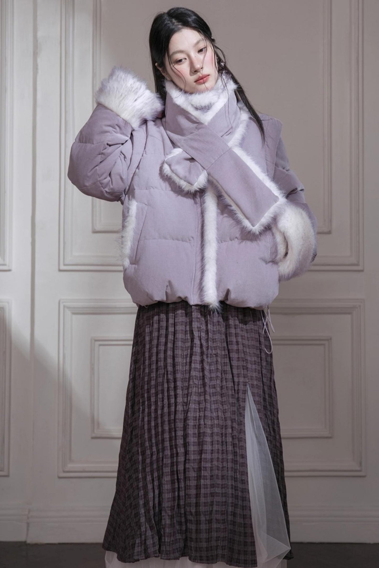 ロマンティックレイヤリングチェックスカート