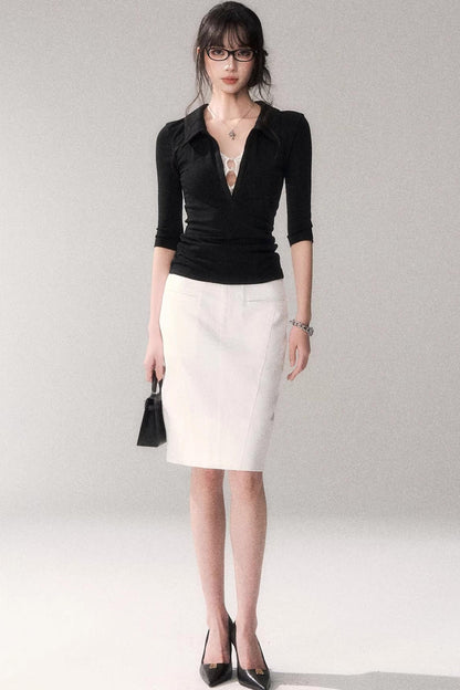 Black Lace Patchwork Top
