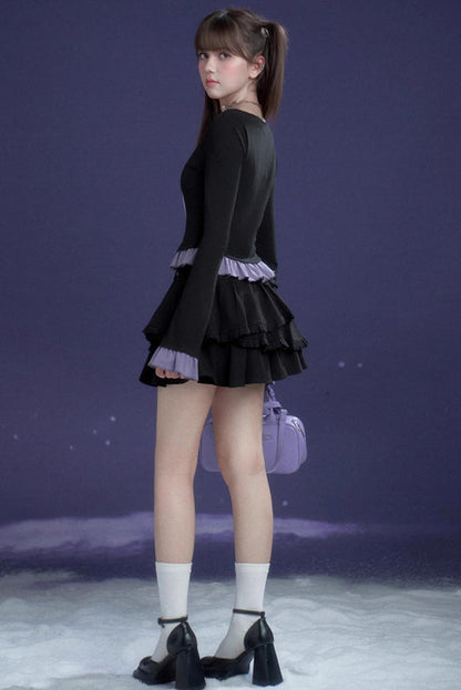 スイートロマンティックラッフルドトップス