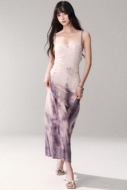 Lila-Abendbrise-Kleid
