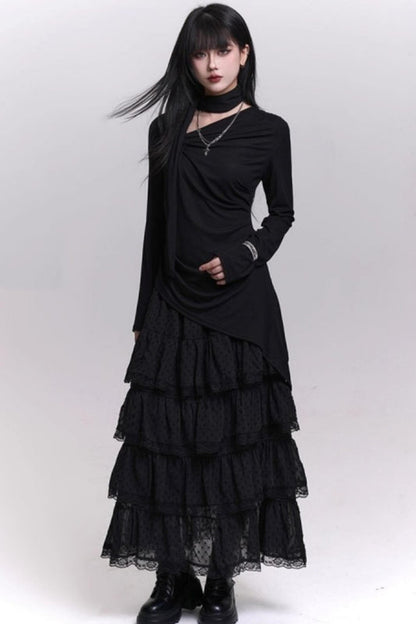 ブラックゴシックロングスリーブトップ