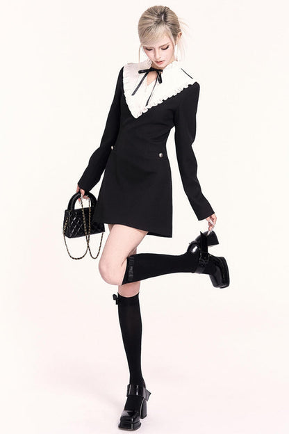 ツーピースウールラップドレスセットアップ　