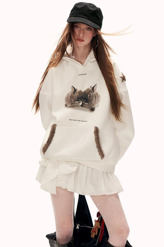 スターレビットフーデッドスウェット