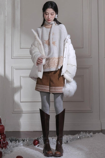 コーデュロイステッチショートパンツ