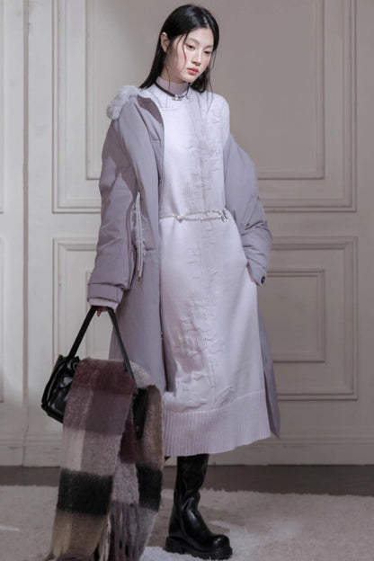 タートルネックニットドレス