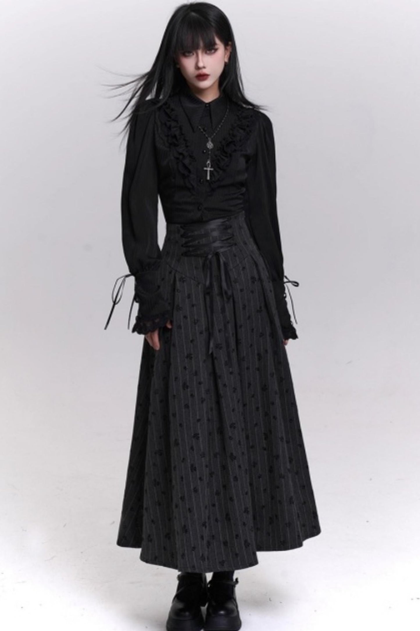 クラシックストライプパターンエーラインスカート