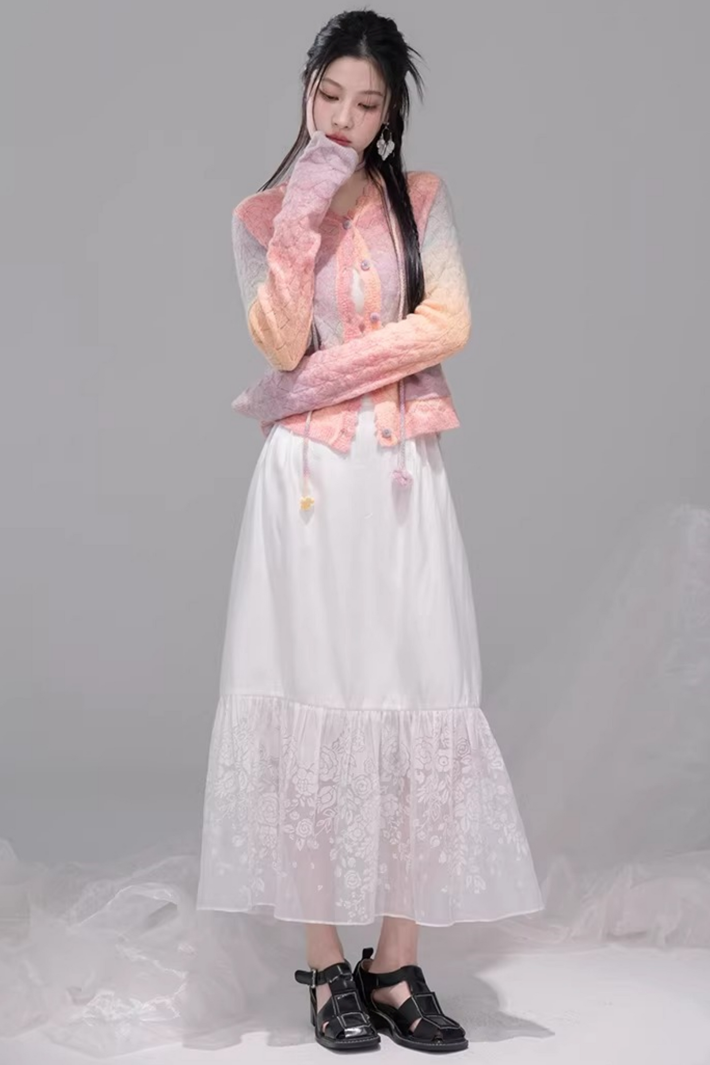 グラデーションレインボーカーディガン