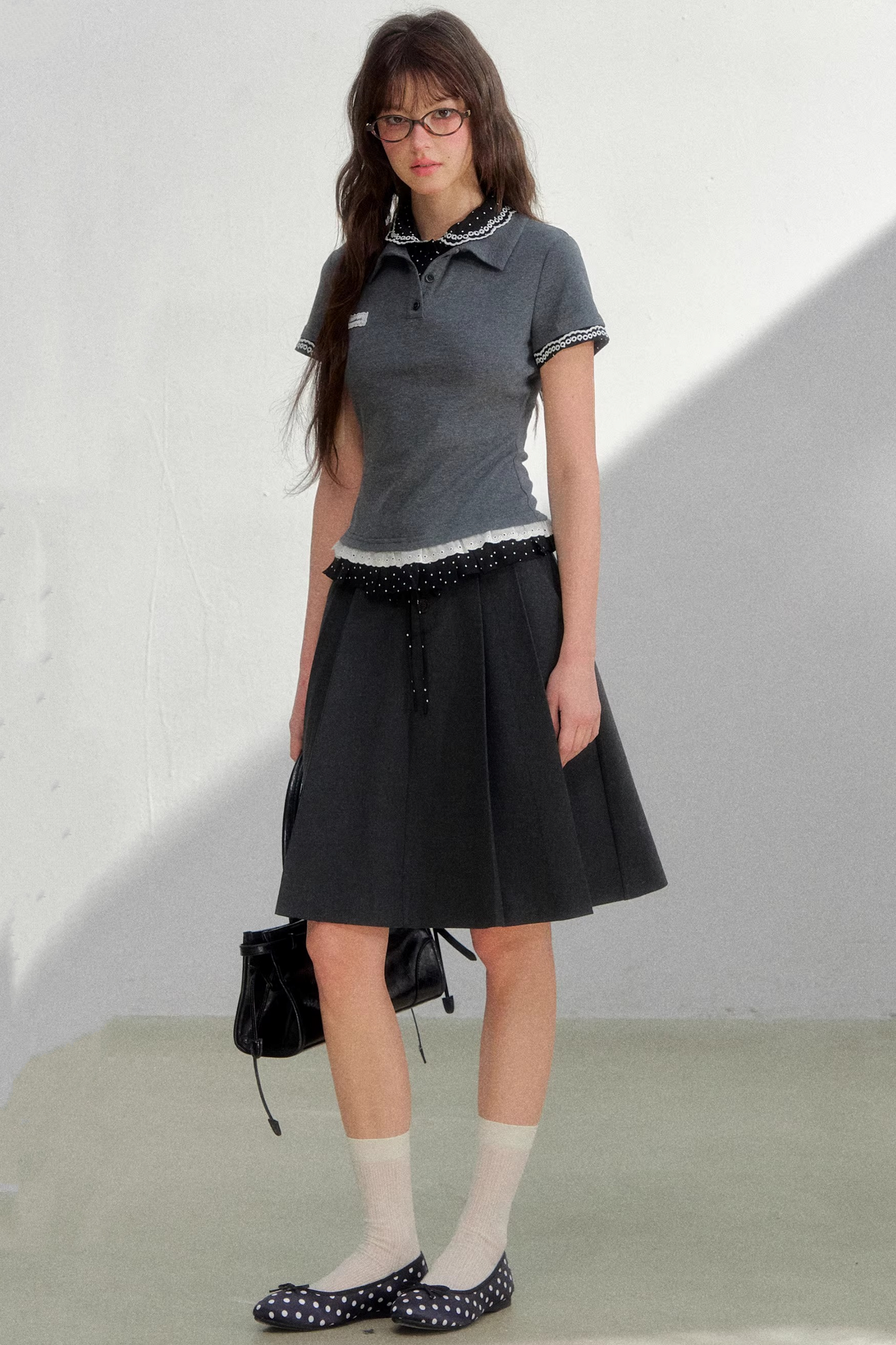polo de punto con lunares retro