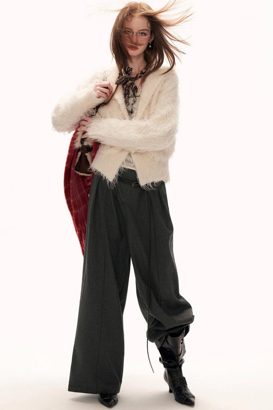 ホワイトループヤーンカーディガン