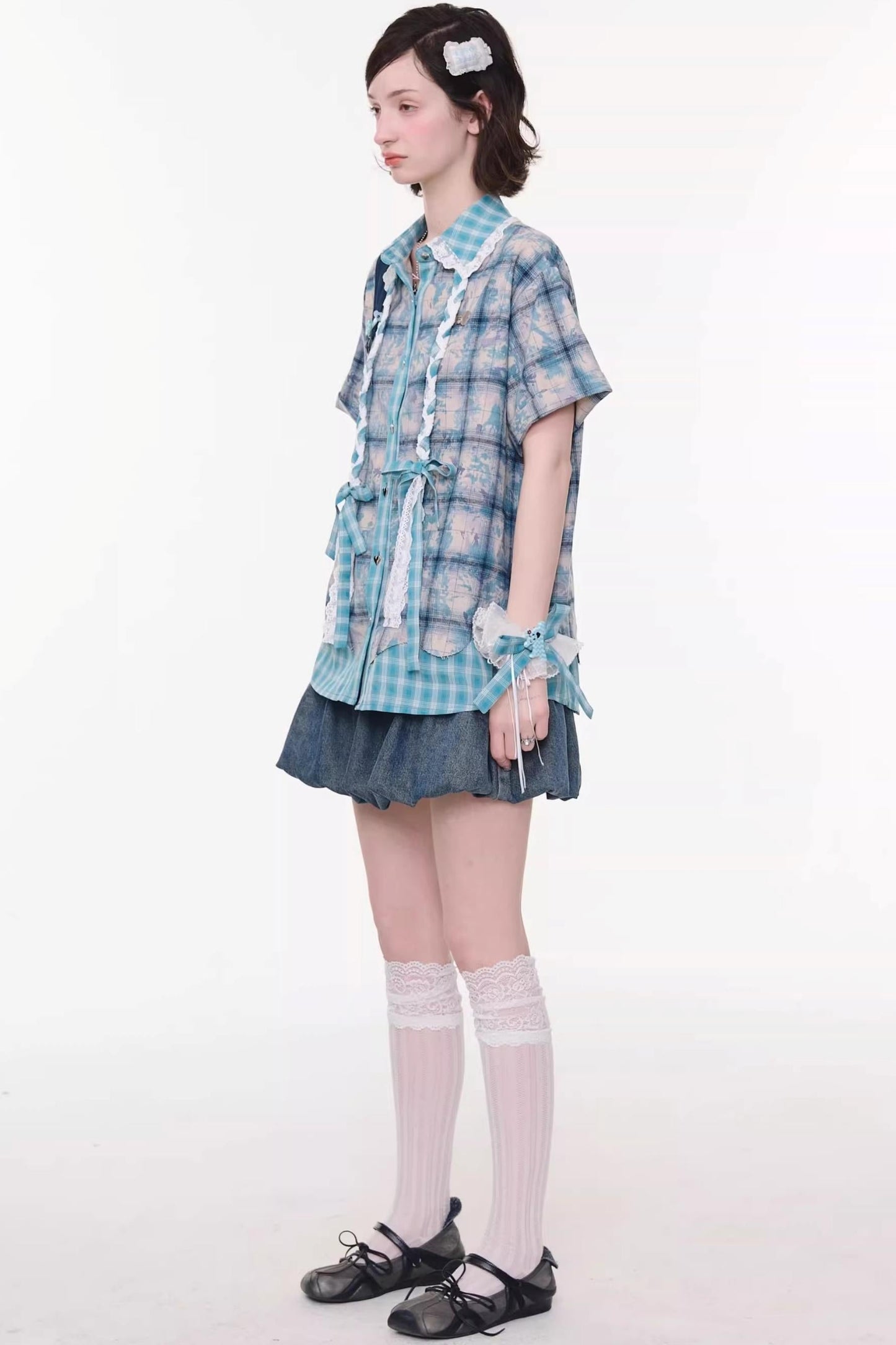 Sweet Bubble Denim Skirt