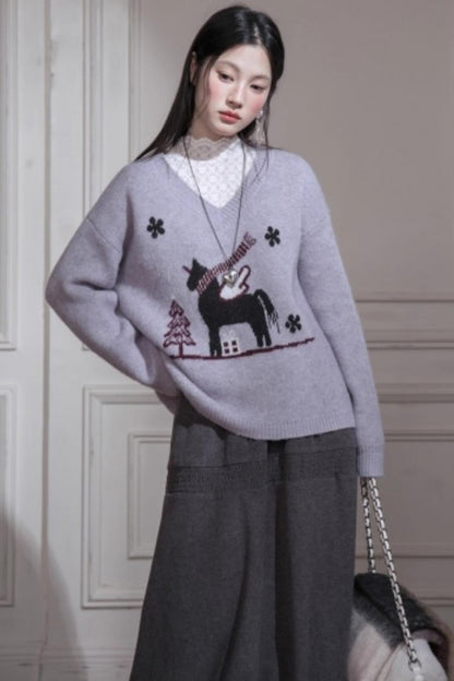 Soft mist wool sweater