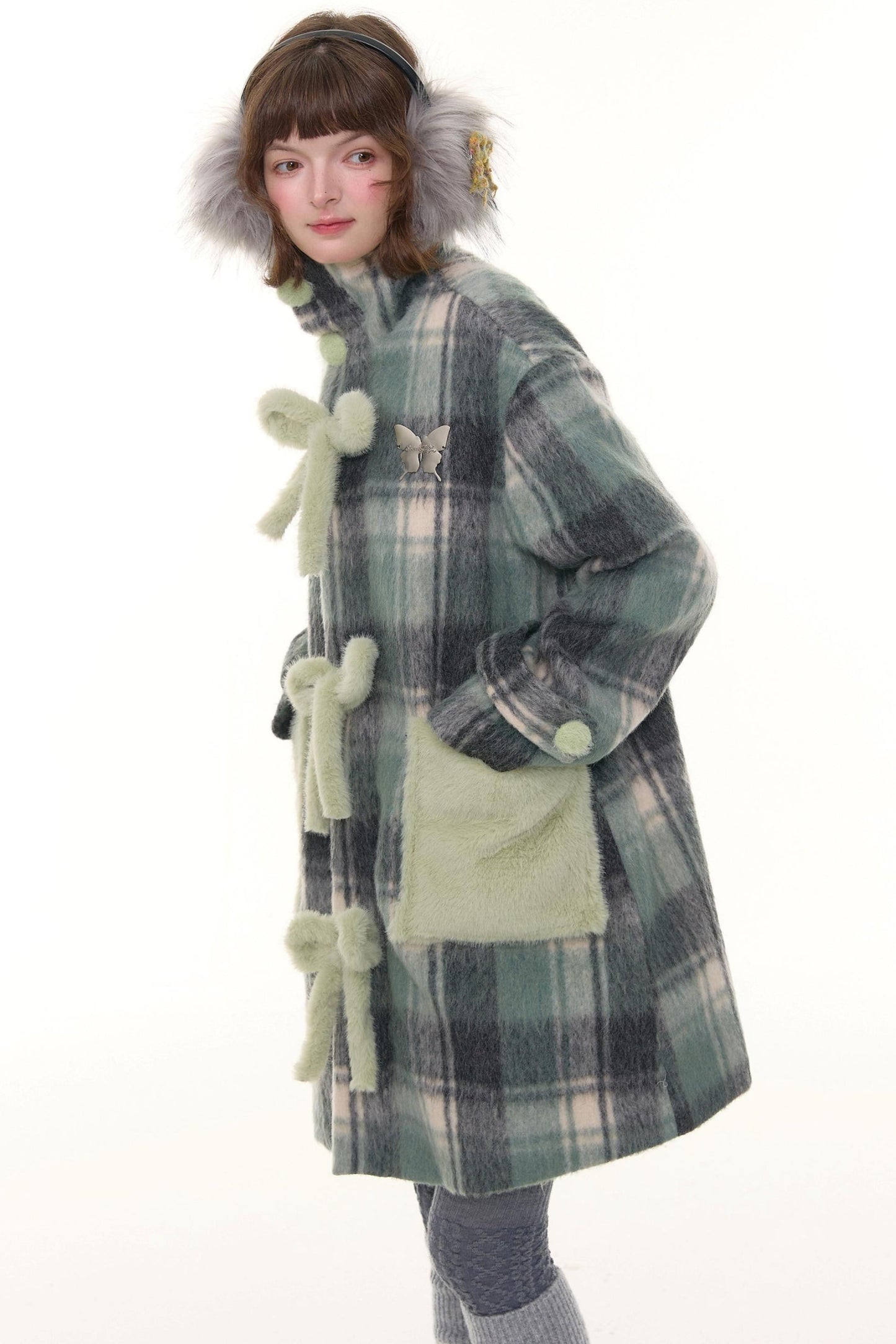 Retro Plaid Woollen Coat