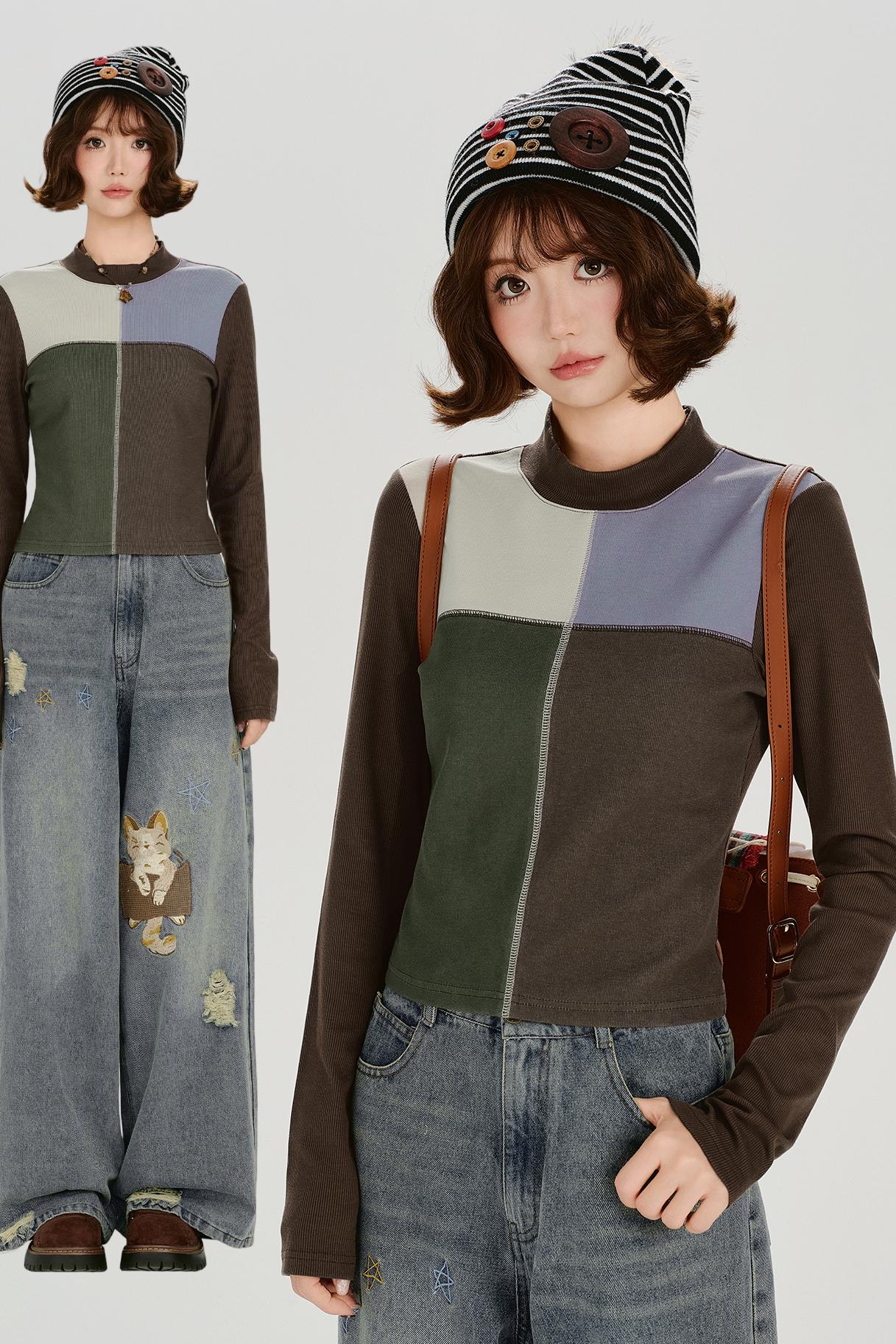 Retro Patchwork Tee Shirt