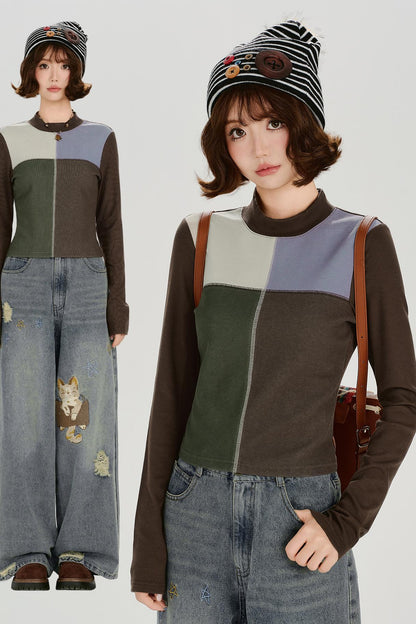 Retro Patchwork Tee Shirt