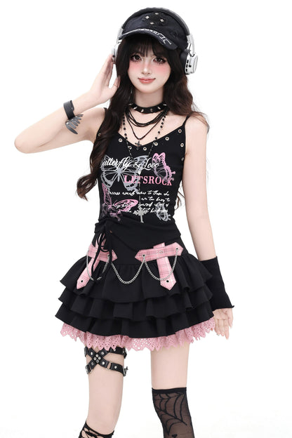 Black Pink Sweet Spice Cami Top