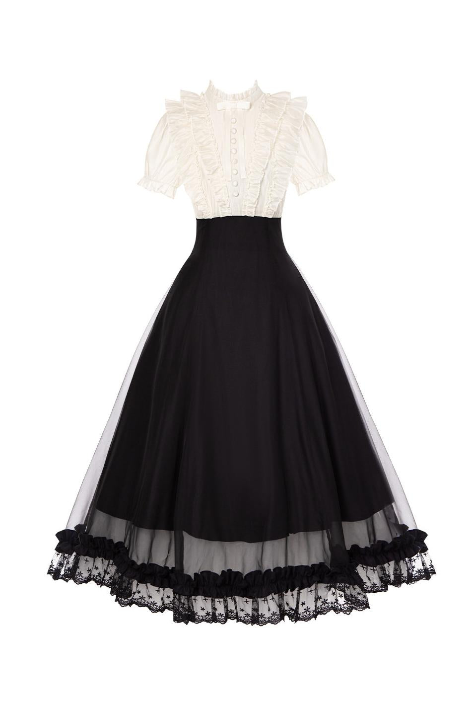 Klassisches Prinzessinnen-Langkleid + Schleifenaccessoire mit Strasssteinen