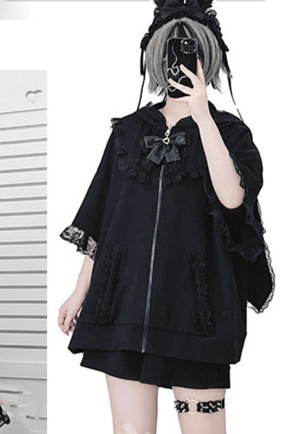レースバニーサブカルジャケット+ショートパンツ