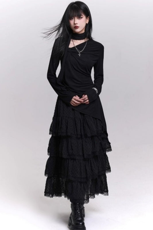 ブラックゴシックロングスリーブトップ