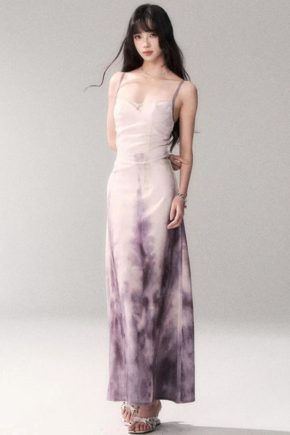 Lila-Abendbrise-Kleid