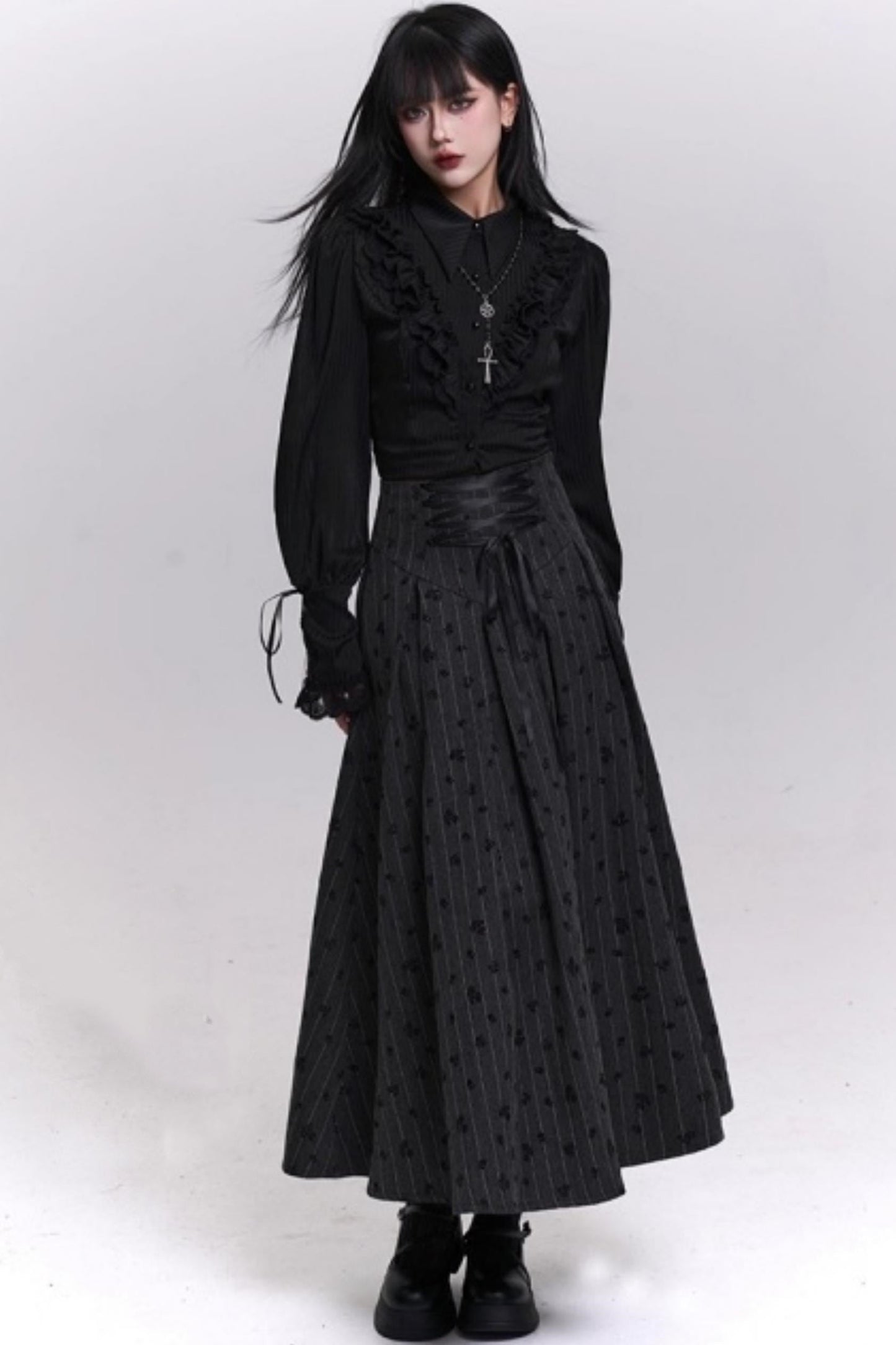 クラシックストライプパターンエーラインスカート