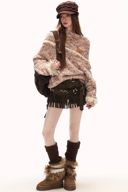 ミックスヤーンハイネックトップス