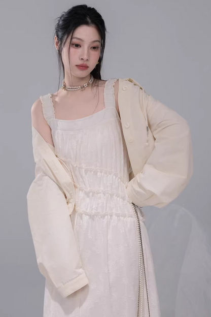 フローラルバッドレースドレス