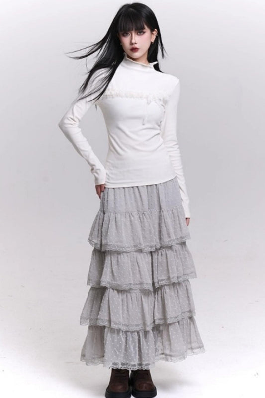 フェイデッドグレーリブドトップ