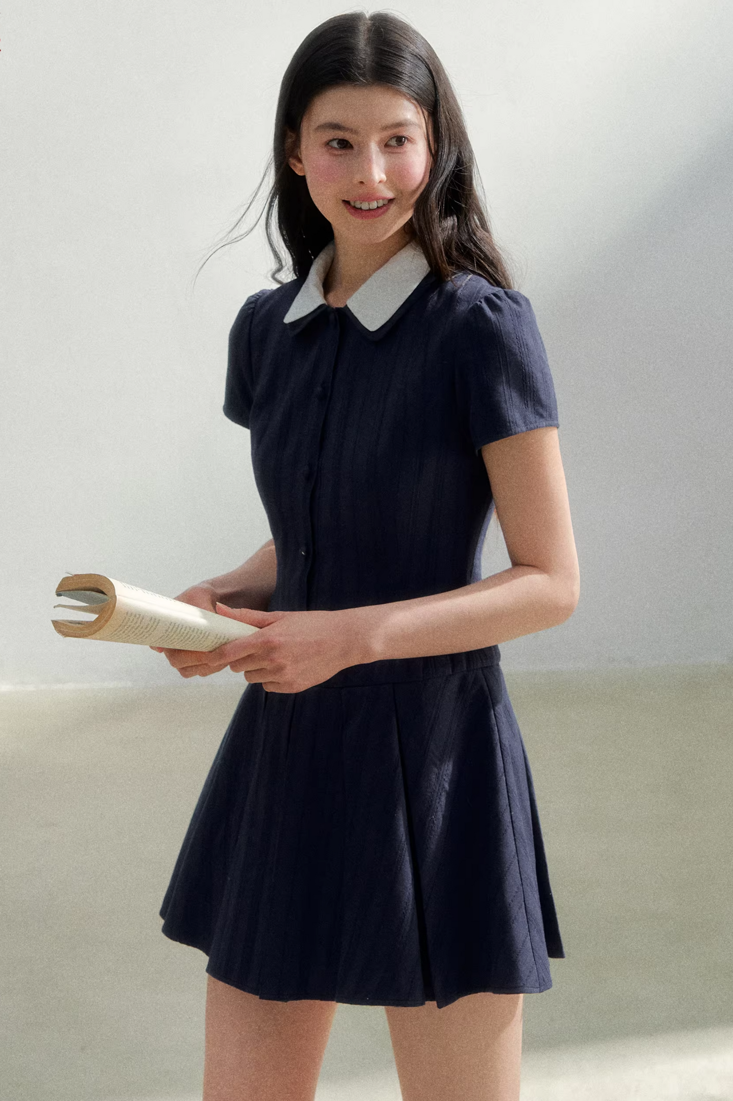 复古学院风衬衫连衣裙