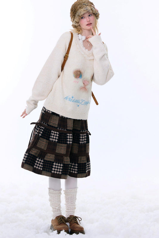 レトロプレイドスカート