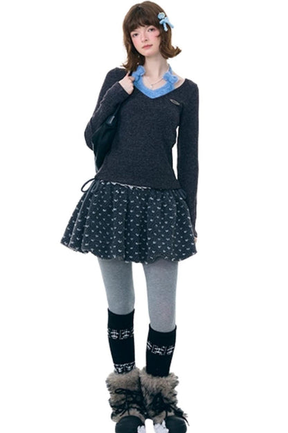 ボウホルターニットトップ