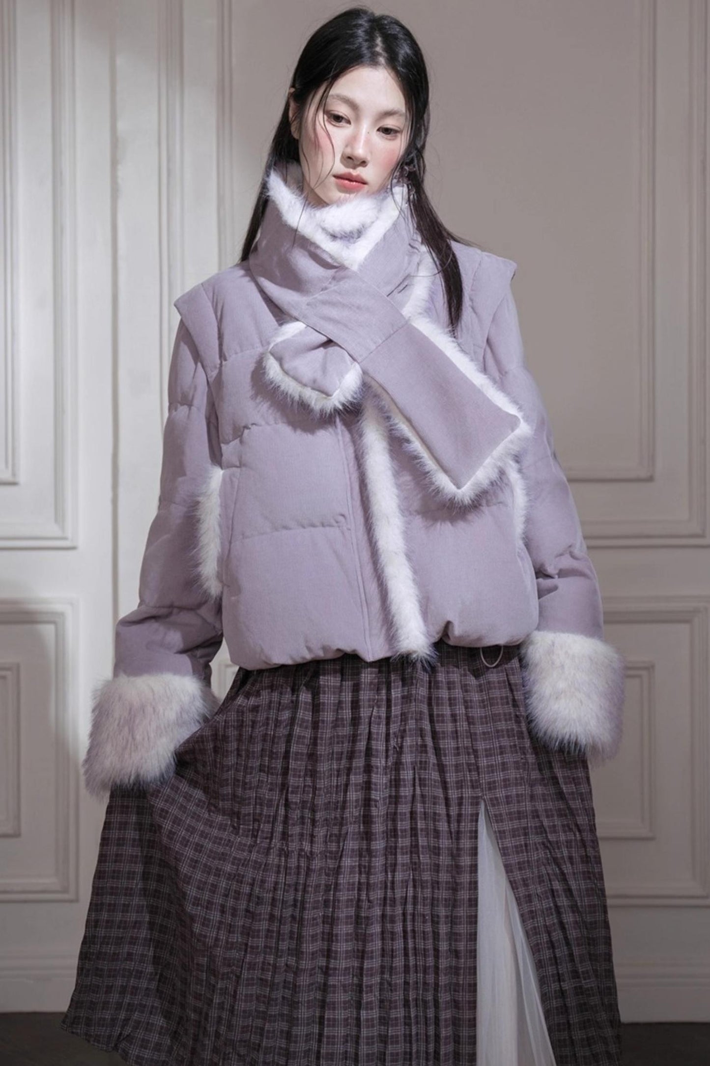 ロマンティックレイヤリングチェックスカート