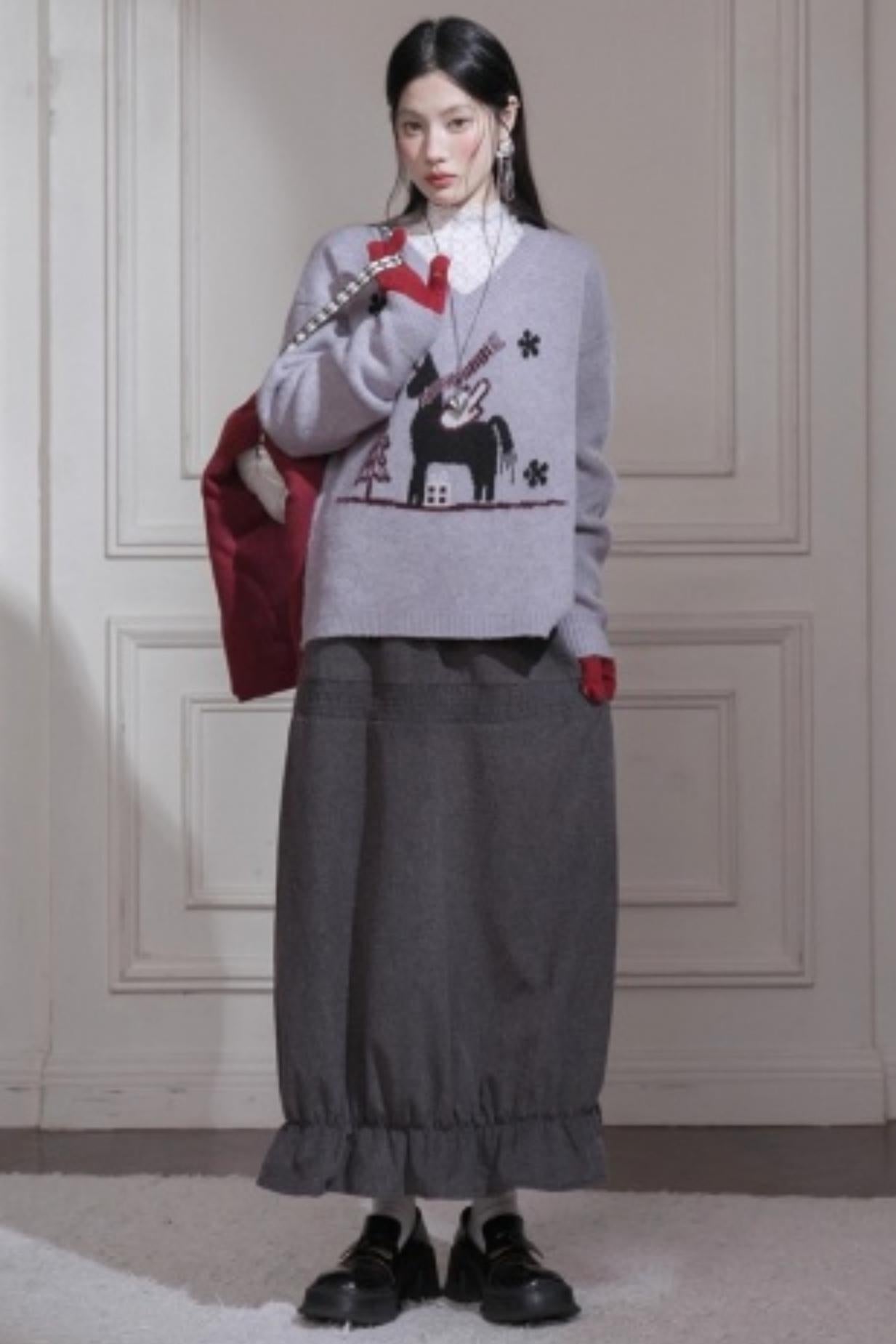 Soft mist wool sweater