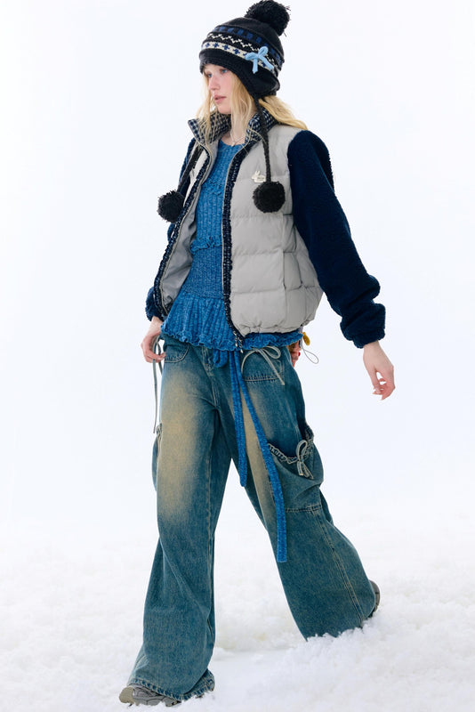 スタープリントカラーブロックコート