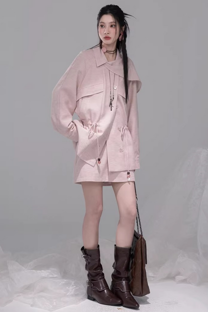 パウダーカラージャケット+スカート