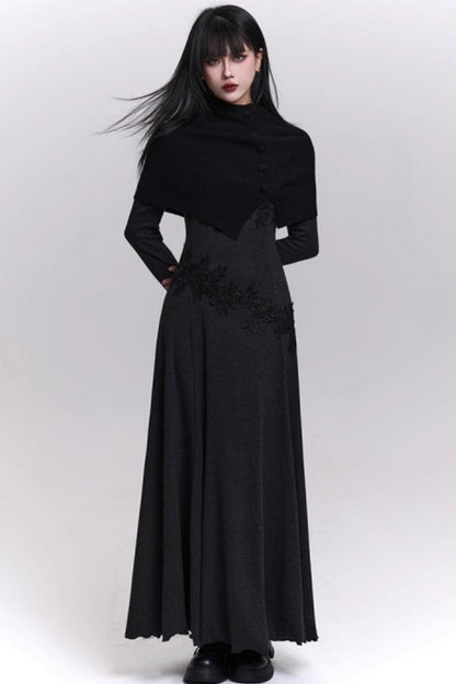 Gray Off-the-shoulder Knit Dress