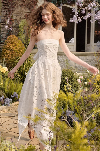 エレガントコットンリボンドレス