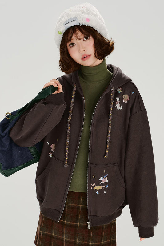 レトロモードフリースジャケット