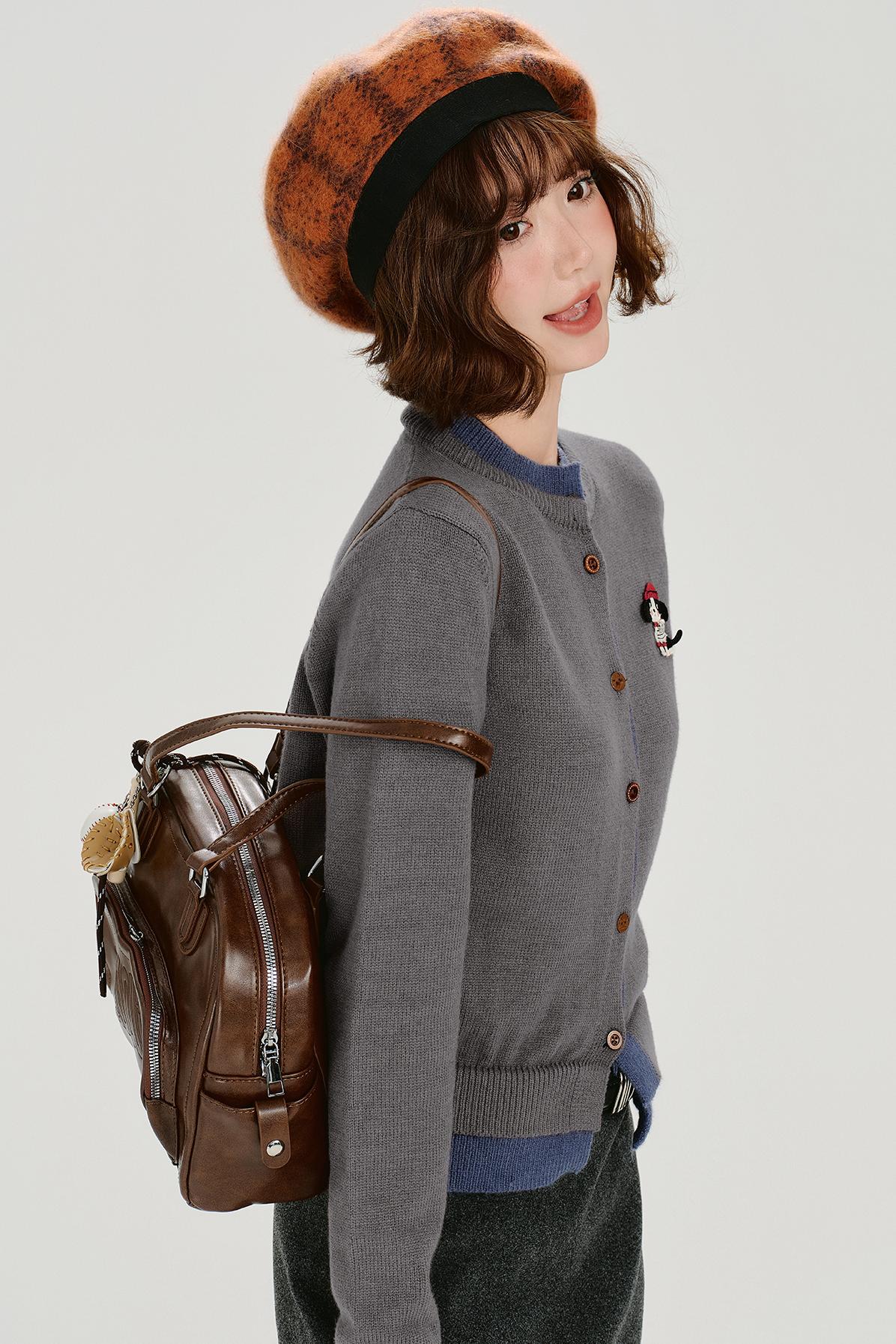 レトロスプライシングニットカーディガン