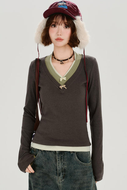 レトロロングスリーブドトップス