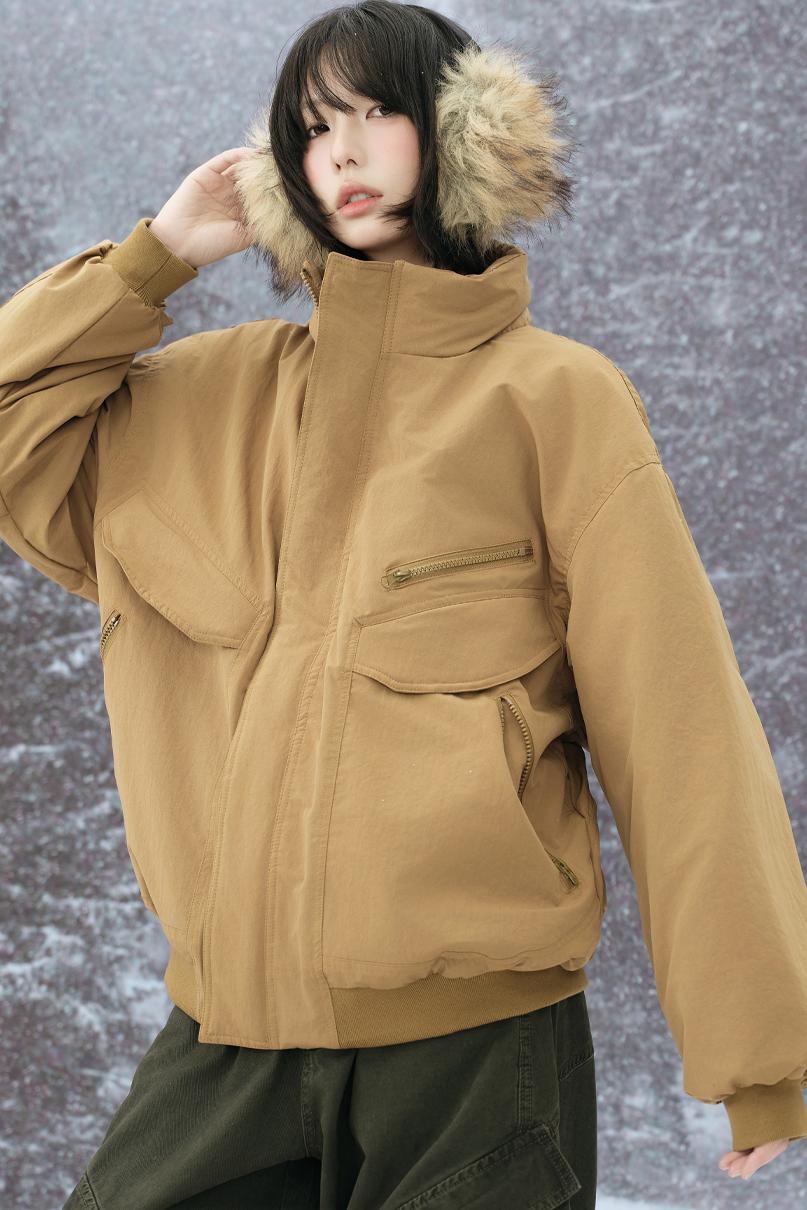 Cotton Padded Stand Collar Jacket