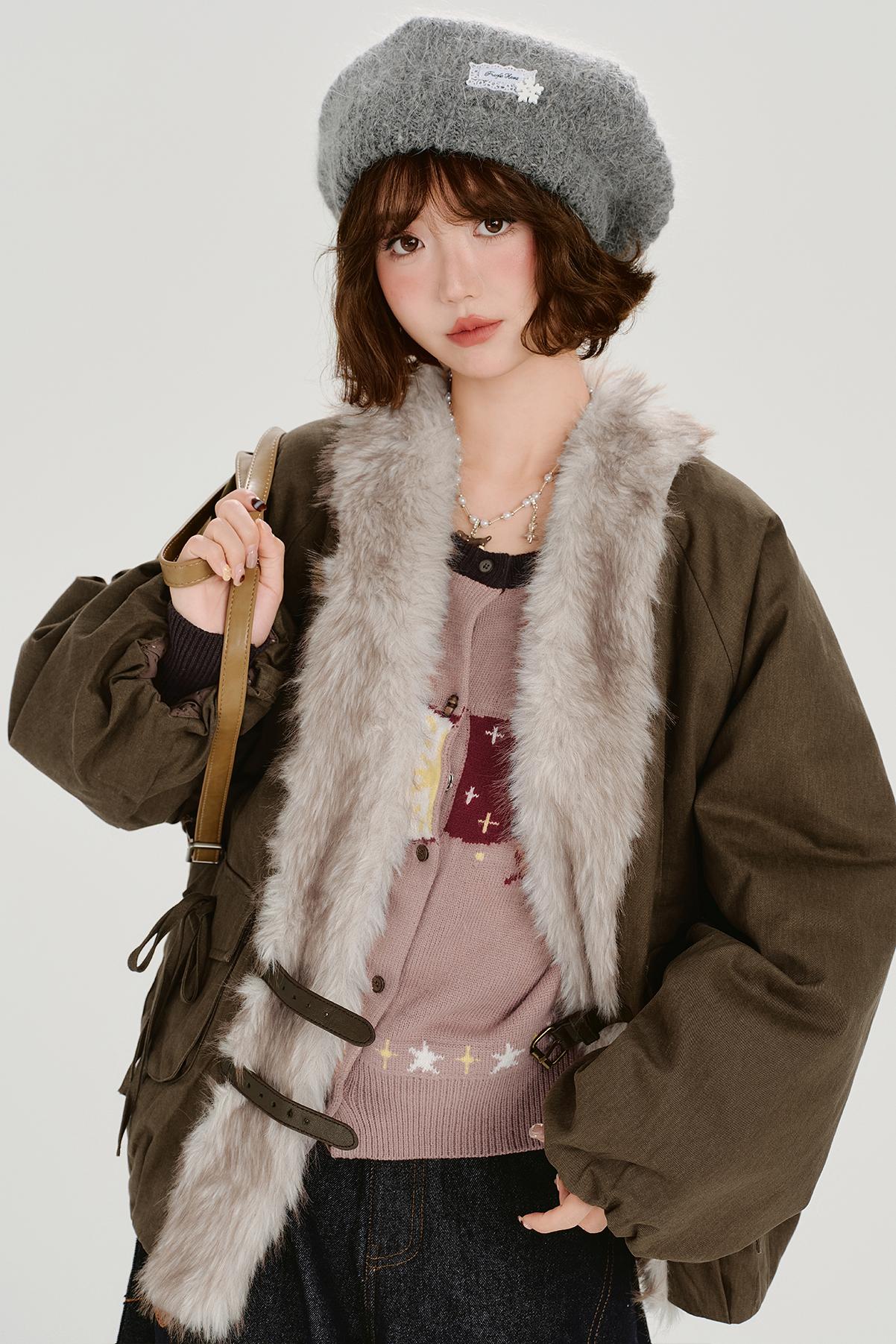 レトロファーコラージャケット