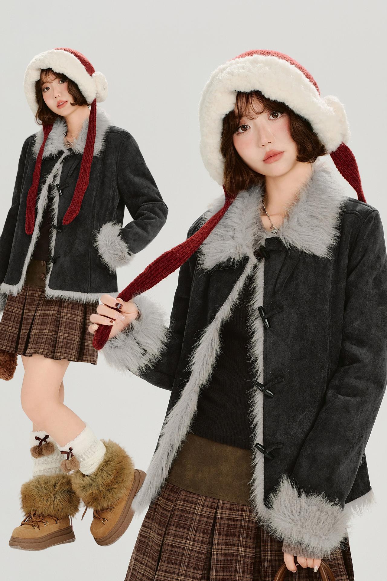 ダークファースエードプラッシュジャケット